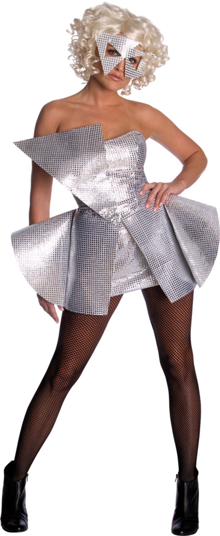 Lady Gaga Costume Silver Sequin Dress s Small 6 to 10